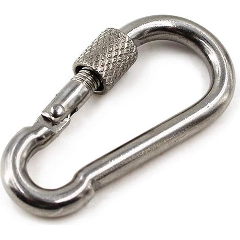 [JAMAIS UTILISÉ] Lot de 10 mousquetons M4 en acier inoxydable 304 avec fermoir à vis pour la maison, le camping, la randonnée, la pêche, les voyages, le sac à dos (1/4)