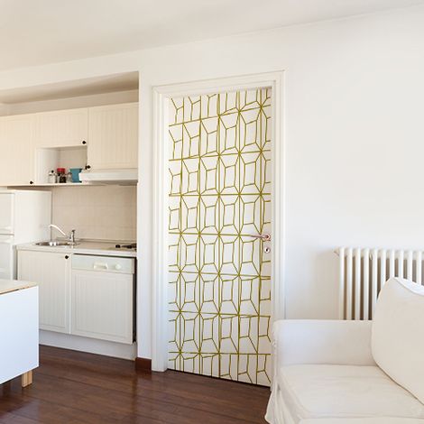 Sticker Porte Lingots Trompe l'Oeil, 204 cm x 83 cm, Déco Murale pour Portes Intérieures et Extérieures (1/4)