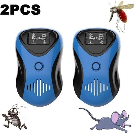 2PCS Repulsif Rat, BYONDSELF® Répulsif Ultrasonique 4 Mode, Anti Souris Ménage Non Toxique pour Rats/Souris/Cafards/Insecte (1/5)
