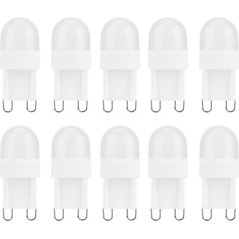 Ampoule LED, lot de 10 ampoules LED G9 de 1,5 W à deux broches pour lustre, éclairage intérieur 230 V (lumière chaude)