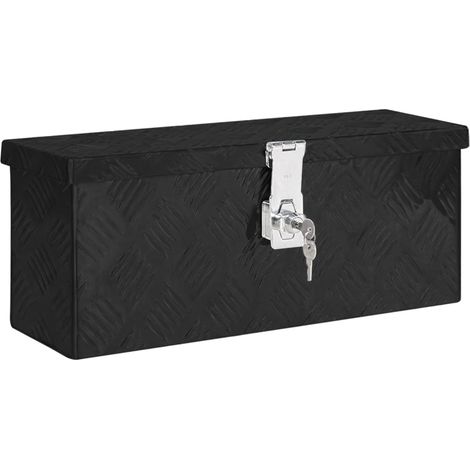 Boîte de rangement-Coffre de rangement-Stockage Rangement Noir 50x15x20,5 cm Aluminium 128874 (1/5)