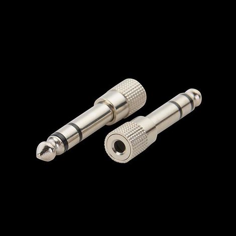 Factory direct sales of all-metal MP3 audio adapters with microphone/headphones, from small to large plug, from 3.5 mm to 6.35 mm.