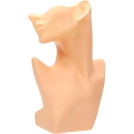 Présentoir à Bijoux Plastique Teint, Buste Demi-Visage pour Rangement Sécurisé de Colliers et Boucles D’Oreilles, pour Vitrines et Stands d'Exposition (1/5)