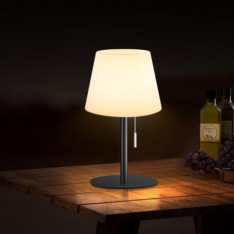Lampe de Table sans fil 8 couleurs Blanc chaud Dimmable Lampe Table exterieur Rechargeableétanche Décoration idéale pour votre maison et votre jardin Table à manger (Noir),26cm (1/5)