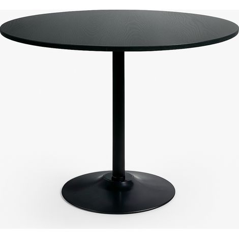 Mesa de comedor redonda moderna Goblet negra 120 cm Blackwood+ (1/5)