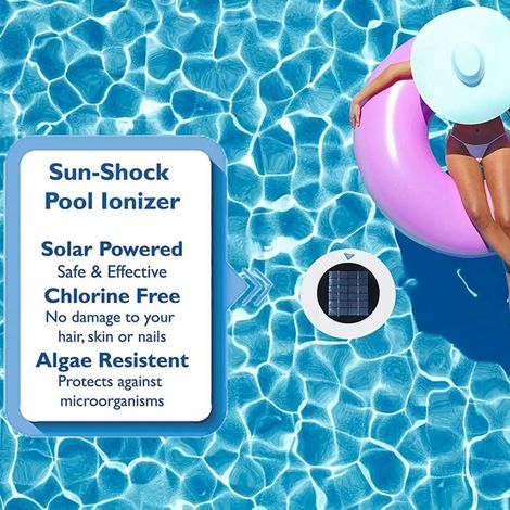 Solarbetriebener Poolwasserreiniger mit Kupfer- und Silberionisator für mehr Sicherheit im Pool. (1/5)