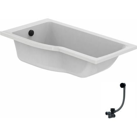 Bañera/ducha IDEAL STANDARD Connect Air de 150 x 80 cm con desagüe a la izquierda, color negro mate.