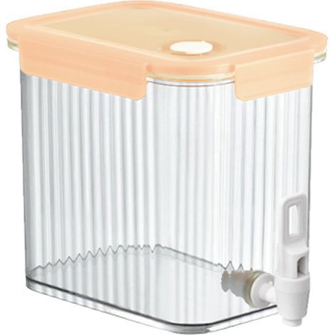 Distributeur De Boissons - 3 5 L - Avec Robinet Et Couvercle - En PET Transparent - Pour Réfrigérateur Maison Bureau Pique-Nique Camping Fête - 1 Pièce (1/5)