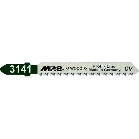 Lame de scie sauteuse MPS 3141 - 5 pièces, dents fines 13 TPI, chrome vanadium, type T.