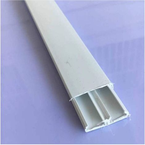 YMYNY Lot de 2 goulottes de câbles avec séparateur 2 mètres 30 x 10 mm Blanc Chemin de câbles 60773 -