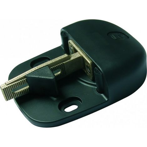 Afbat – Sabot en plastique noir pour portail – Dimensions H.42 x L.120 x P.162 mm – Finition plastifiée – Pour fixation sur béton armé (1/3)