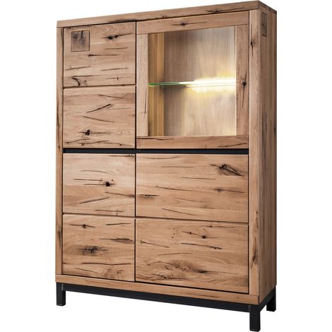 VILLANDERS 105 Credenza in legno di quercia selvatica - oliato / natur 103x40x148 (1/3)