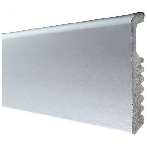 BATTISCOPA 75X8 POLISTIRENE LISCIO 200 CM ALLUMINIO 10 PZ