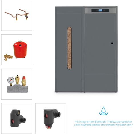 Solarbayer Pelletkesselset PLT-AC Compact 25 kW integrierter Trinkwasserspeicher (1/5)
