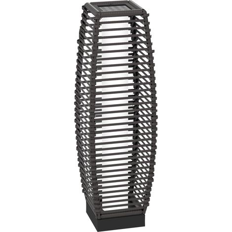 Outsunny Solar Floor Lamp with Auto On/Off LED Lights for Porch, Yard Grey