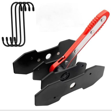Herramienta de compresión de pinzas de freno: herramienta de prensa para separar pistones de pinzas de freno de automóviles con 2 placas de acero y compresor de pistones ajustable a 360°. (1/5)