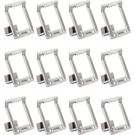 12pcs Clips pour Cadre de Tableau, Profondeur de 15mm, Crochets de Suspension pour Châssis, Fixation Métallique de Toile, Pince Sans Percer pour Fixer, Accrocher des photos, Noir Clair (1/5)