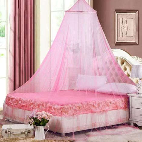 Moskitonetz fürs Bett, Moskitonetz fürs Bett 250 x 900 x 60 cm, Moskitonetz für Erwachsene, Mädchen und Kinder, Babybetthimmel, feinmaschiges Moskitonetz für drinnen und draußen (Rosa) (1/5)