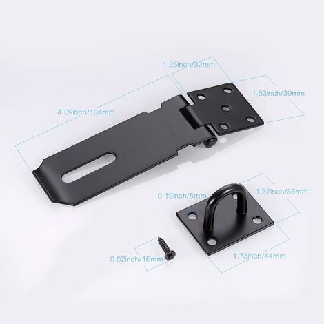 Confezione da 2 chiavistelli per cancello neri da 3 pollici per giardino, chiavistello per porta interna indeformabile, chiavistello per capannone in acciaio inossidabile per camera da letto (1/4)