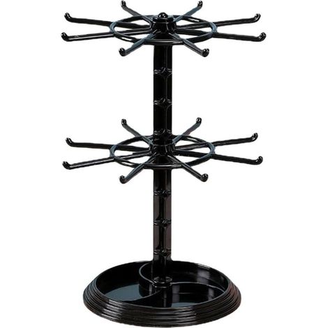 Keychain Display Stand, 2-Tier Rotating Necklace Holder for Personal Collection, Organizer Rack Stand for Bracelets, Jewelry (1/5)