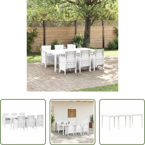 Garten Tisch - Garten Essgruppe 7 pcs Weiß Polypropylen (1/5)