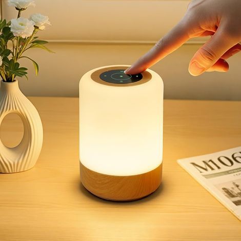 wiederaufladbare LED-Touch-Lampe mit USB-Anschluss, 8 Farben, 4 Modi, Timer, Haken, Innendekoration (1/5)