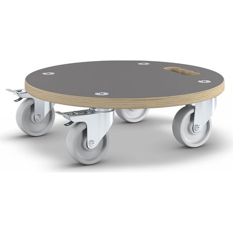 Wagner – Plateau roulant MaxiGRIP rond Ø 380 mm – Surface en multiplis antidérapant – 4 roulettes avec blocage – Capacité 300 kg