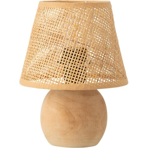 Lampe à Poser à LED en Bois "Torsade" 23cm Naturel