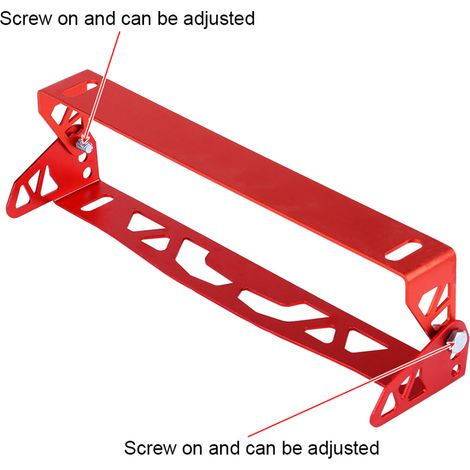 Plaque d'immatriculation universelle en aluminium pour voiture, cadre réglable, support de plaque de course rouge, accessoire de tuning auto (1/5)