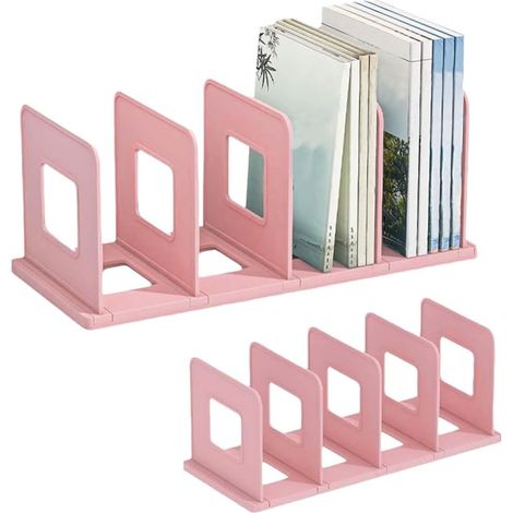 Adjustable Press Book Greenhouse, Office File Sorter, Office Files, Magazine Rack, Office Storage, Mail Shelf, Desk Organizer, Magazine Holder with 4 Compartments, Book Greenhouse (Pink) (1/5)