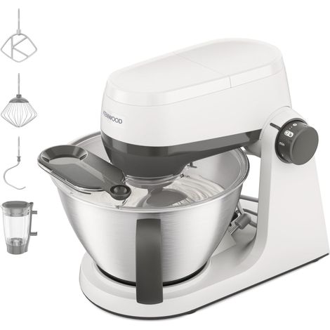 Kenwood Multi Tasker – Impastatrice Planetaria con accessorio Frullatore, 1,7 kg per Pane e Pizza, Planetaria con Attacco Accessori, Paraschizzi con Misurino, Bianca (KHC30.040WH) (1/5)