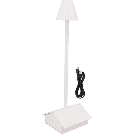 Cordless Table Lamp Battery Powered Building Shape Dimmable Touch Control 5200mAh Battery IP54 Waterproof LED Desk Lamp White (1/5)