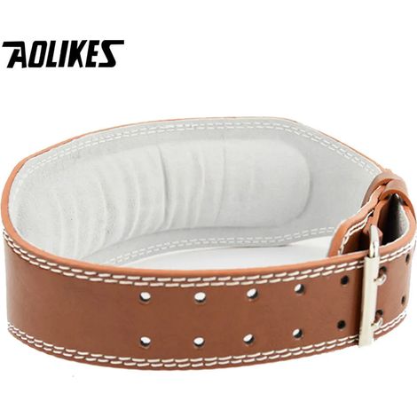 (Marron, Taille M) Ceinture d'haltérophilie élargie, adaptée à la musculation, à l'entraînement de force et à la protection du bas du dos. (1/2)