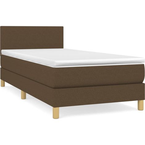Maison Exclusive - Boxspringbett mit Matratze Dunkelbraun 90x200 (1/5)