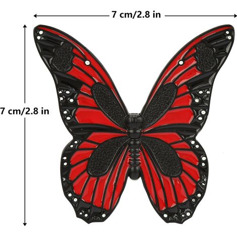 Bouton poignée tiroir cuisine placard armoire penderie forme papillon noir et rouge (1/5)