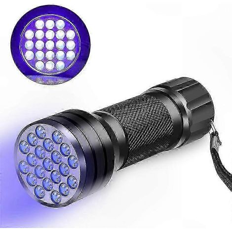 395-nm-UV-Lampe mit 21 LEDs, violette Taschenlampe zur Banknotenprüfung, Fleckenerkennung und -inspektion, tragbare Schwarzlichtlampe (1/5)