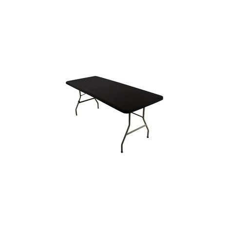 Nappe noire 183 x 76 cm avec élastique pour table de jardin, de cuisine ou de terrasse, pour l'extérieur. (1/5)