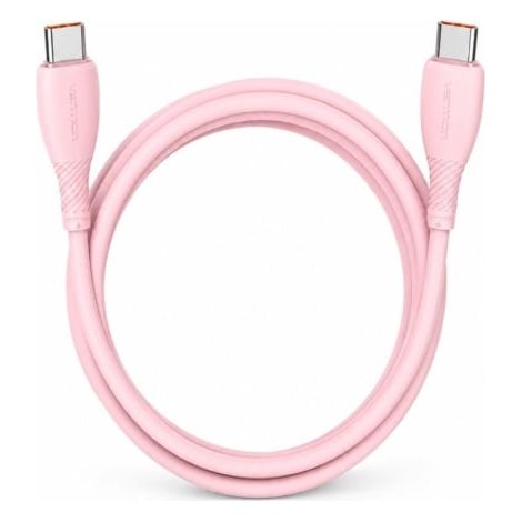 Cable USB 2.0 Tipo-C Vention TRWPF/ USB Tipo-C Macho - USB Tipo-C Macho/ Hasta 100W/ 480Mbps/ 1m/ Rosa