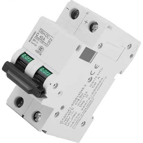 Disjoncteur miniature 2 pôles 250V CC pour panneaux solaires et système photovoltaïque (40A) (1/5)