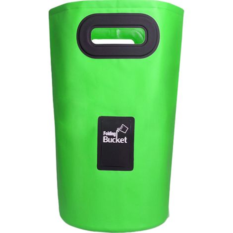 Bucket Pliable - 15 L - Extérieur en Toile Lavable - Doublure PVC Étanche - Pour Camping Randonnée Pêche Jardinage - 1 Pièce (1/5)