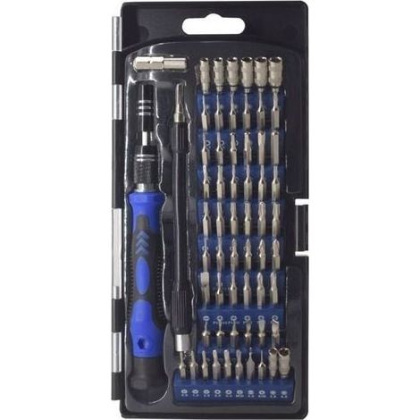 Jeu de tournevis de précision 62 en 1 – 58 embouts en acier CR-V – Poignée ergonomique – Pour la réparation d'appareils électroniques (1000 pièces) (1/5)