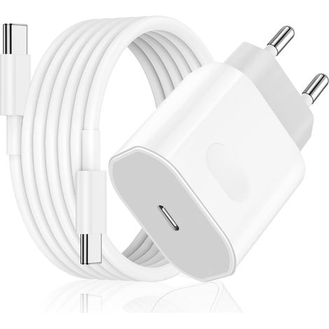 40W Chargeur USB C Rapide pour iPhone 17/17 Pro/17 Pro Max/17 Air, iPhone 16/15, Adaptateur Secteur Prise USB C et Câble 2M, Power Delivery Fast Charger (1/5)