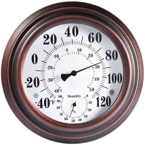 20 cm Retro-Thermometer-Hygrometer, antikes Temperatur- und Feuchtigkeitsmessgerät aus Eisen für den Innen- und Außenbereich (1/4)