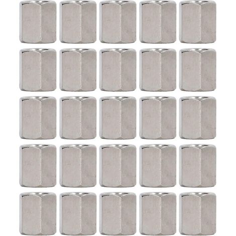 20 Stück Sechskant-Kupplungsmuttern M8x1,25 L15mm 304 Edelstahl Gewindestangenverbinder für Schrauben und Bolzen Mac
