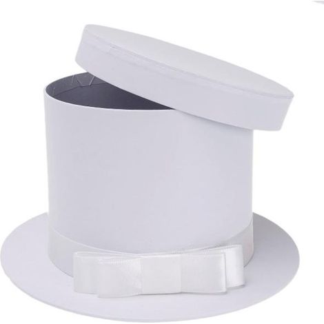 Boîte à fleurs chapeau à rosette blanche