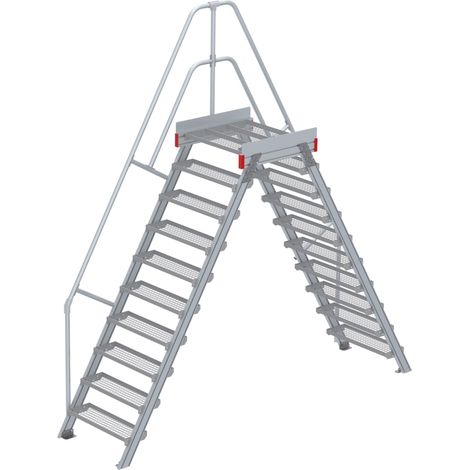 Euroline 512 Überstieg 60° 800mm Stufenbreite 2x10 Stufen Stahl Gitterrost