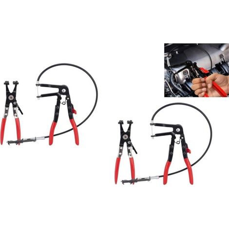 2 Pièces Pince pour Collier de Serrage Pince Collier Durite Pince à Colliers d’échappement Pince Flexible avec 650mm pour L'installation et Retrait des Colliers de Serrage (1/4)