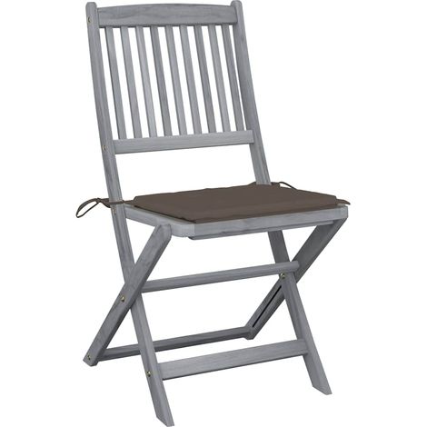 Maison Exclusive - Sedie da Giardino Pieghevoli 2pz con Cuscini in Massello Acacia (1/5)
