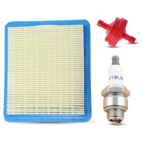 ALLIANDISFiltre à Air et Bougie d'Allumage pour Quantum 625 650 675 Tondeuses à Gazon avec Moteur pour Champion RJ19LM / NGK B2LM Remplace 491588 399959 491588S (1/5)