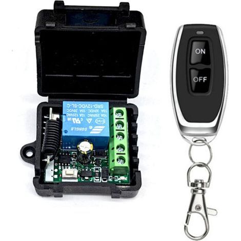433Mhz Télécommande sans Fil Universelle Interrupteur DC 12V 1CH Module Récepteur Relais RF Transmetteur Momentané Loquet à Bascule pour LED,Pompe,Voiture(émetteurs2 Boutons+1Récepteur 1CH) (1/5)